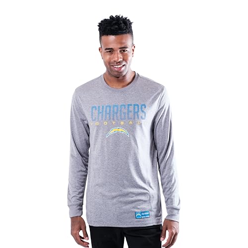 Camiseta atlética de manga larga NFL gris con acabados premium Icer 3