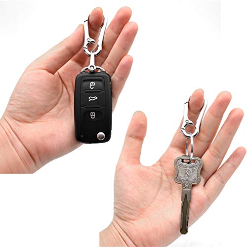 Multifunctional Car And Home Keychain Black Genuine Leather Key Chain And Metal Key Rings For Men Women, With 360 Degree Rotatable Snap Swivel And Anti-Lost Screw #TOP5