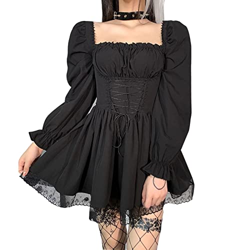 Robe vintage femme manches bouffantes pour une silhouette haute chic