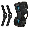 AOOWU Tutore Ginocchio Regolabile, Ginocchiera Ortopedica con Stecche Laterali Ginocchio Stabilizzatori Aperte, Supporto Sportiva per Artrite, Lesioni dei Legamenti, Escursioni, Arrampicate