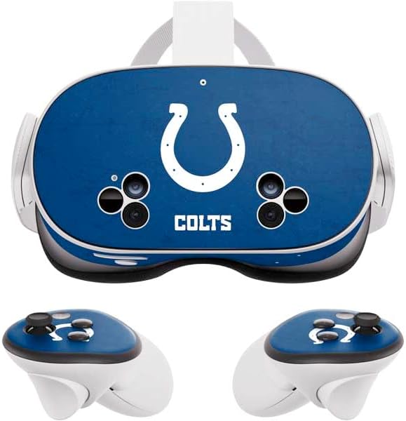 Skinit Decal Gaming Skin Compatible with Meta Quest 3S - Officially Licensed NFL Indianapolis Colts Distressed Design