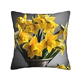 Photo Gallery bgshjvf copricuscino decorativo con stampa di bouquet di narcisi, morbido e confortevole, per divano, letto Photo Gallery bgshjvf copricuscino decorativo con stampa di bouquet di narcisi, morbido e confortevole, per divano, letto