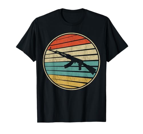 Gun Lover Retro 70s 80s AK-47 Fucile d'assalto Arte Divertimento Maglietta