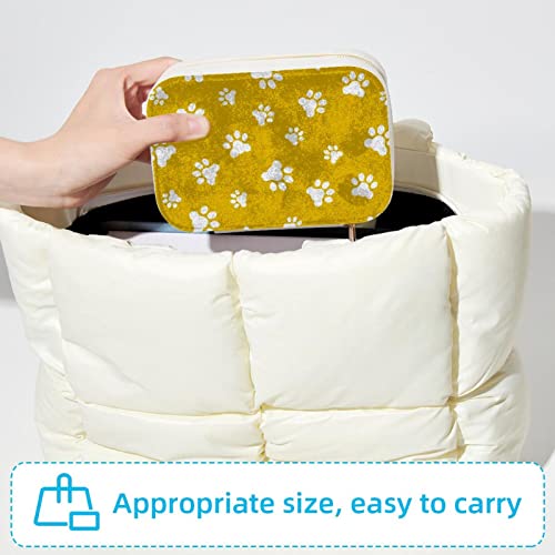 Sac de rangement bijoux voyage multi-compartiments jaune et blanc étanche