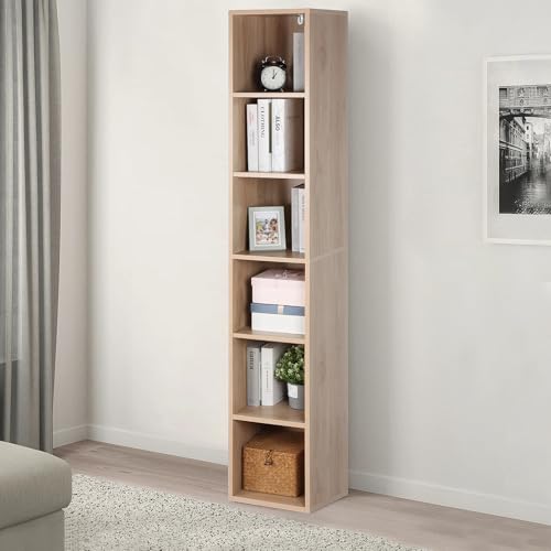 PACHIRA étagère sur 6 Niveaux, 30.5 * 30.5 * 180.3 cm bibliothèque réglable en Forme de Cube, Petit Meuble de Rangement en Bois en Forme de Cube pour Le...