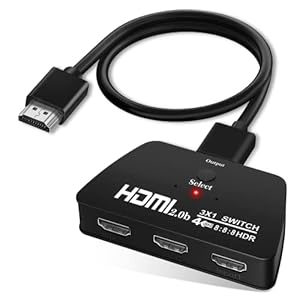 4K@60Hz HDMI Switch【with 3.9FT HDMI Cable】, NEWCARE HDMI Switch 3 in 1 Out, 3-Port HDMI Switcher Selector, Supports 4K…