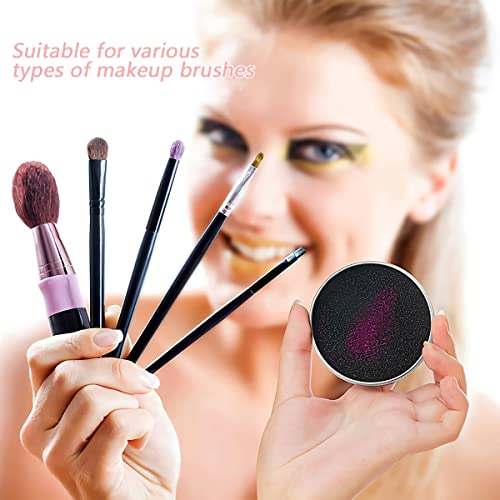 Makeup Brush Cleaner Box YUTOU 2 Pack with 4 Replacement Sponges, Color Removal Sponge, Dry Makeup Brush Quick Cleaner Sponge - Image 2