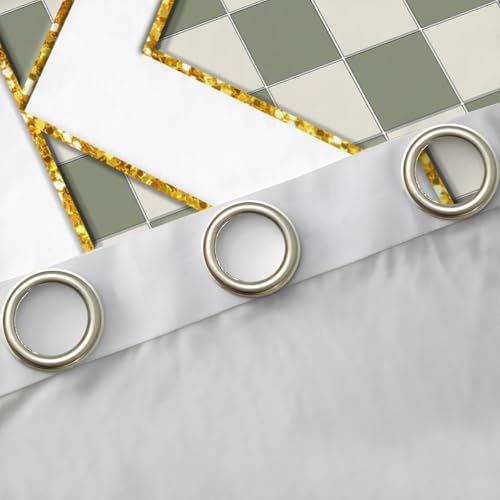 Image of Erosebridal Sage Green Checkered Blackout Curtains for Bedroom Living Room Plaid Initial K Window Curtains 2 Panels 38 inch Wx45 L Personalized Monogram Drapes,Grids Gingham Window Treatments