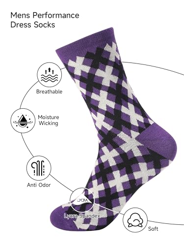 Dress Socks Combed Cotton Anti Odor Quick Dry Moisture Wikcing Size 8-13 Crew Socks3