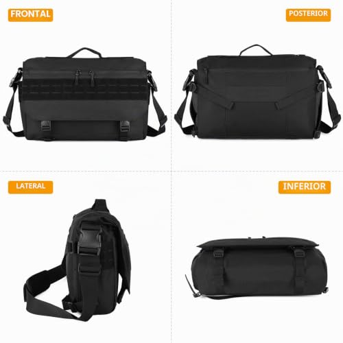 Mochila tactica messenger bag impermeable con multiples compartimentos 5