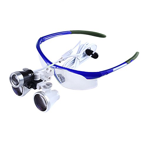 Loupes binoculaires dentaires portables en verre optique 3.5X-R avec lampe LED