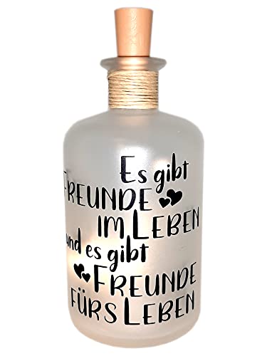 Kilala LED-Leuchtflasche Spruch Freunde für Leben beste Kollegin Freundin...