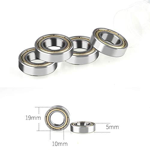 4pcs 6800zz/6800RS Steel Ball Bearing 5 * 19 * 10mm Deep Groove Ball Thin-Walled Bearings Shaft Bearing Steel(6800RS)