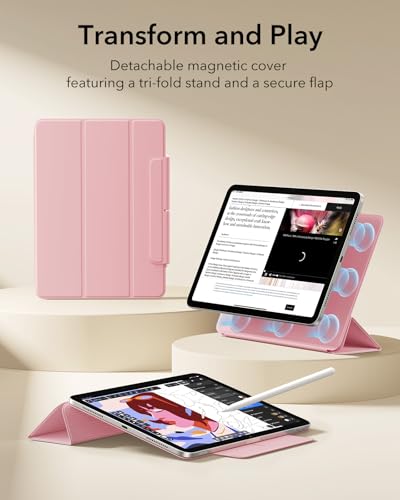 Image of ESR Case for iPad Air 13 Inch M4 /M3 /M2, iPad Pro 12.9 Case, Pink