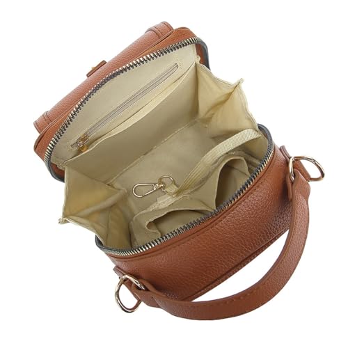 Retro PU Leather Shoulder Bag Women Phone Crossbody Purse Small Tote Handbag Mini Satchel with Zipper4