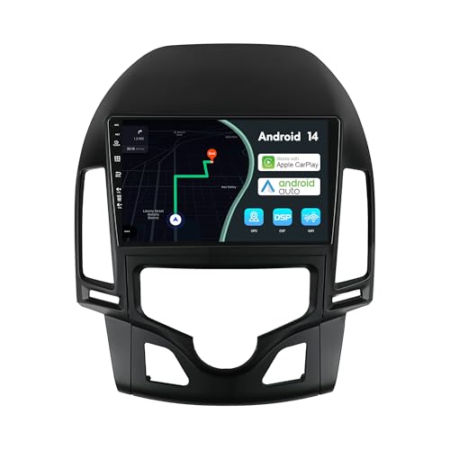 MSD Autorrádio de 9 polegadas para Hyundai-H I30 (2006-2011) | Android 14 GPS Navigation Rádio | CarPlay Android Auto Dab 4G Dual-Band WLAN volante DSP | câmara | 2 DIN IPS-2.5D ecrã