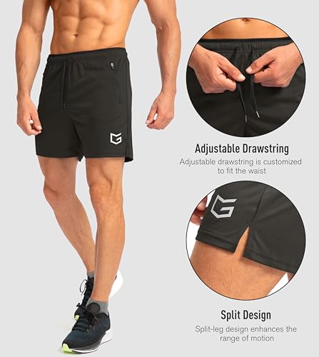 Image of G Gradual Men's Gym Workout Shorts Zipper Pockets 5 inch / 7 inch Quick Dry Breathable Runing Athletic Short for Men