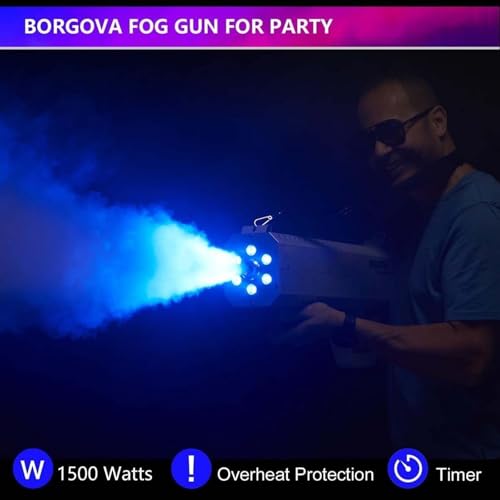 Pistolet dymny, ręczny pistolet dymny 1500 W, ze światłami zmieniającymi kolor na Halloween, pokazy sceniczne i imprezy