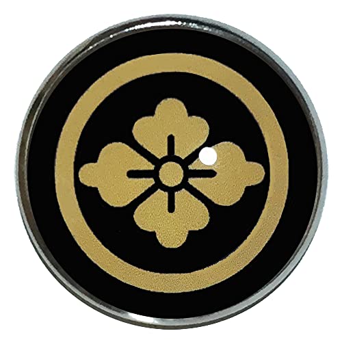 家紋 ピンバッジ 丸に花菱 家紋 ピンバッチ