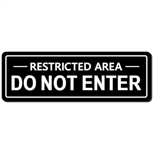 Restricted Area Do Not Enter Sign Authorized Personnel Only Sign Super Strong Self-Adhesive Design Quick Installation Suitable for Private Spaces and Business Restricted Areas (93 Inches Black)