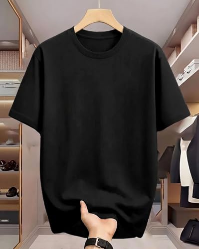 Image of Women's Typography Round Neck Cotton-Blend T-Shirts, Oversized Drop Shoulder Boho Style T-Shirt