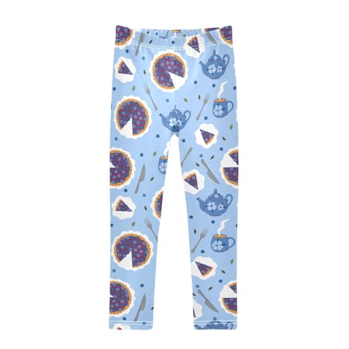 Girls Leggings Blueberry Pie and Tea Toddler Girls Clothes Leggings for Girls Toddler Girls Leggings 3-4T