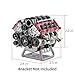 HumblePleb Mini V8 Engine Kit - DIY 3D Printed RC Engine for Adults - Realistic, Buildable, Electric, RC Model Compatible - High Difficulty, Bracket Not Included, Online Manual