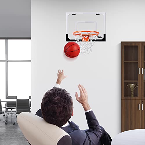 YIFUHH Indoor Basketball Hoop for Kids with Electronic Scoreboard and Sounds Mini Basketball Hoop Set with 3 Balls for Door & Wall for Adults Boys Teens 3 4 5 6 7 8 9 10 11 12