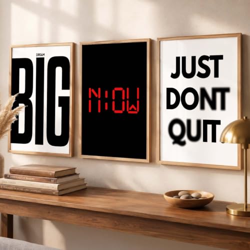 Image of Kotart Big Size quote Motivational Poster with Frame Aesthetic Positive Posters with Frames Motivational Quote feel good inspirational office Wall Art Room Living Room & Study Set Of 3 | Design 995 Beige (14x20 Inch)