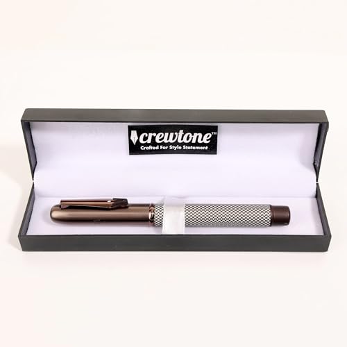 Image of 20651 Luxury Roller Ball Pen Coffee & Rani Check Color Metal Body with Magnetic Auto Closer Cap & Nib Shape Clip, Pen for Men & Women with High End Gift Box.