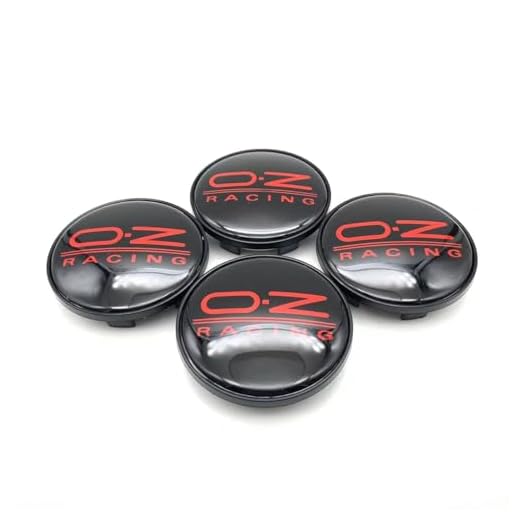 4pcs OZ Racing 69/56 mm Racing Car Wheel Center Hub Caps Car Emblem Badge Logo Wheel Center Cap Label car Styling Accessories, OD-69mm(2.71"), ID-56mm(2.2") (B-Black red)