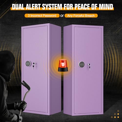 Image of Bonusall 12-15 Rifle Safes Large Rifles Gun Safes for Rifles and Shotguns, Long Gun Safe for Rifles and Pistols Quick Access with Lockable Box -Purple
