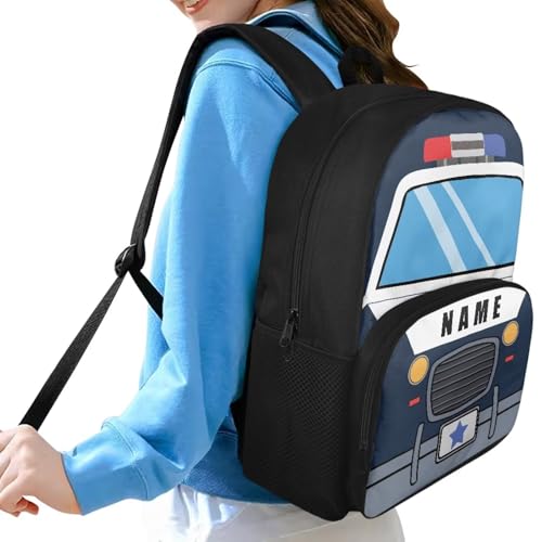 Kids Backpack for Boys Police Car Custom Bookbag with Name for Kids Personalized School Bag for Preschool Kindergarten Casual Daypack for Camping Travel3