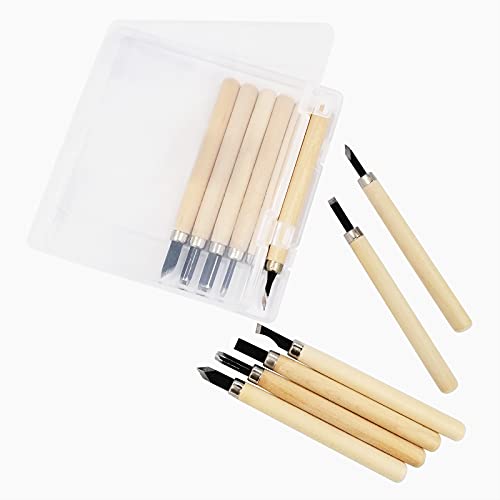 Carving Knife Tools Set for Beginners, Children and Amateurs, 12 Pack with Plastic Storage Box, SK5 Steel Knife Head, Upgraded Handle, Suitable for Wax, Rubber, Fruit, Soap, Paper Carving