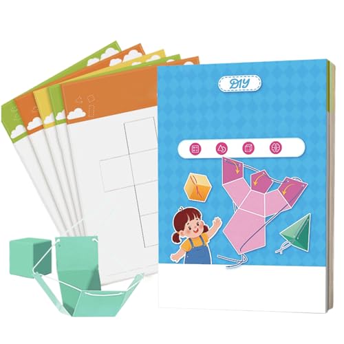 Generisch Juego de aprendizaje de libro de dibujo, juego de aprendizaje de geometría, práctico juego educativo con modelos geométricos para aulas, herramientas de enseñanza y promoción de enseñanza