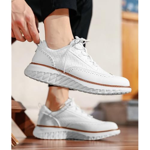 SywzX&xfybz Men's Lace up Loafers Shoes Soft Bottom Anti Slip Men Driving Shoes Breathable Lightweight Sneakers4