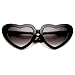 Super Oversized Large Novelty 9 Inch Wide Heart Shape Sunglasses (Black)