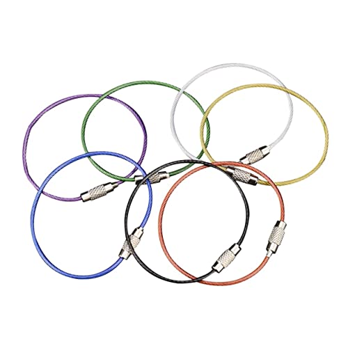 HOODANCOS 7pcs Steel Wire Chain Heavy Duty Wire Ring Stainless Steel Wire Chain Steel Wire