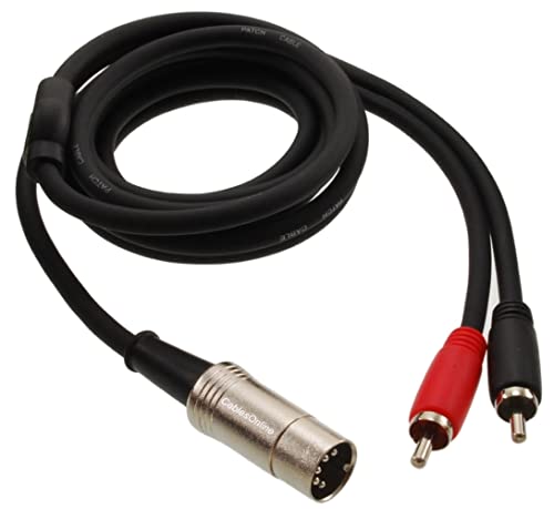 Cablesonline 6Ft 5-Pin Din Male To 2-Rca Male Professional Audio Cable For Bang & Olufsen, Naim, Quad.stereo Systems, Blue (Bo-206P) #TOP23