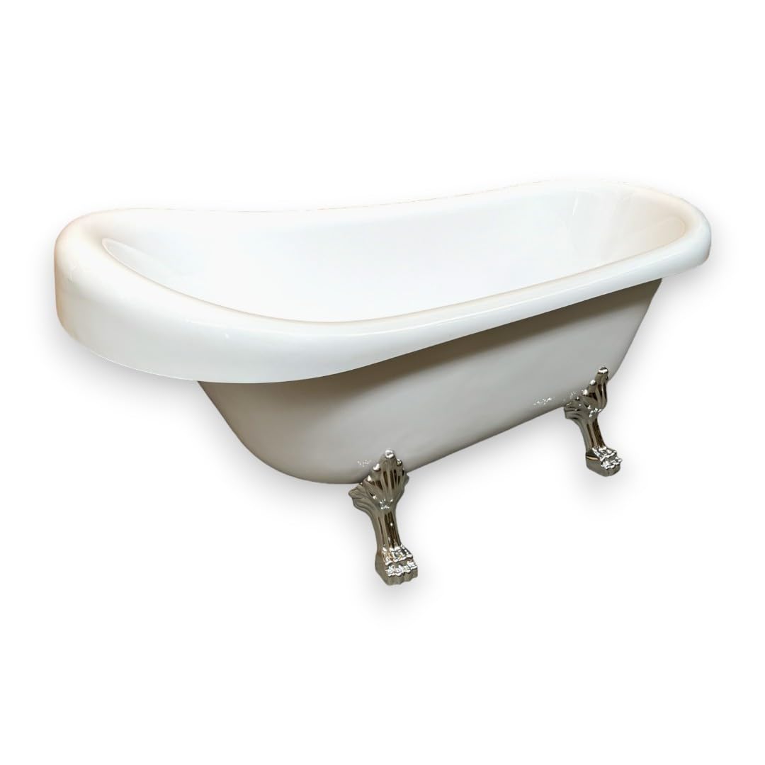 VASCA EPOCA STILE RETRÓ MODELLO MARGHERITA ELISABETTIANA VINTAGE PIEDINI CROMATI ARGENTO BAGNO