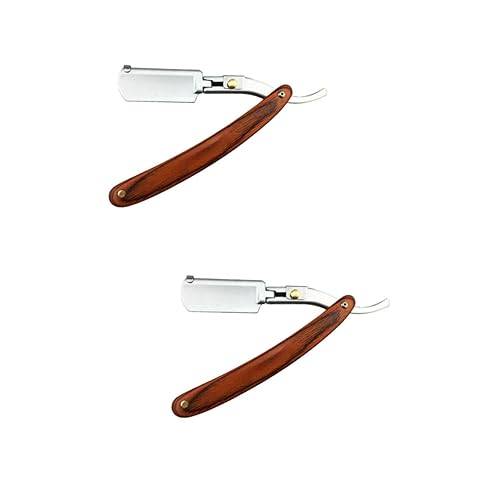 FRCOLOR Uds Herramienta de afeitar manual de metal de afeitar para barba patillas pelo corto fino portátil diseño de ahorro de espacio