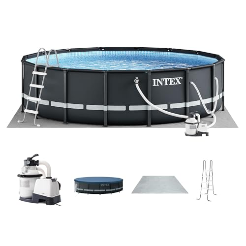 INTEX 26325EH Ultra XTR Deluxe Above Ground Swimming Pool Set: 16ft x 48in – Includes 1500 GPH Cartridge Sand Filter Pump – SuperTough Puncture Resistant – Rust Resistant – Easy to Assemble