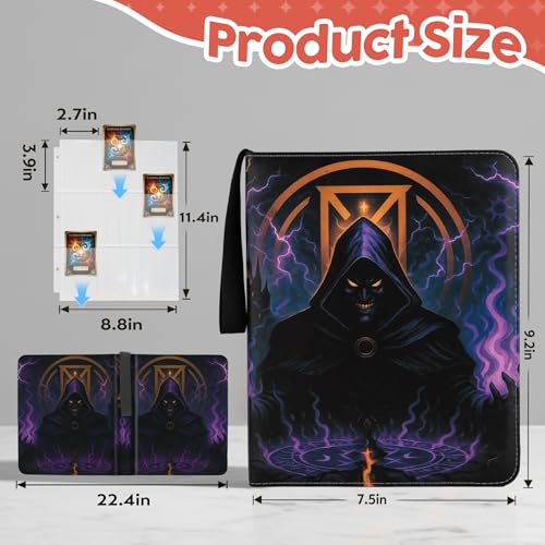 Image of 9 Pocket Card Binder for MTG /YGO /PTCG /Game Cards, Holds 720 Cards,Premium Card Collector Book for TCG Players,Toys Gifts for Kids-Purple