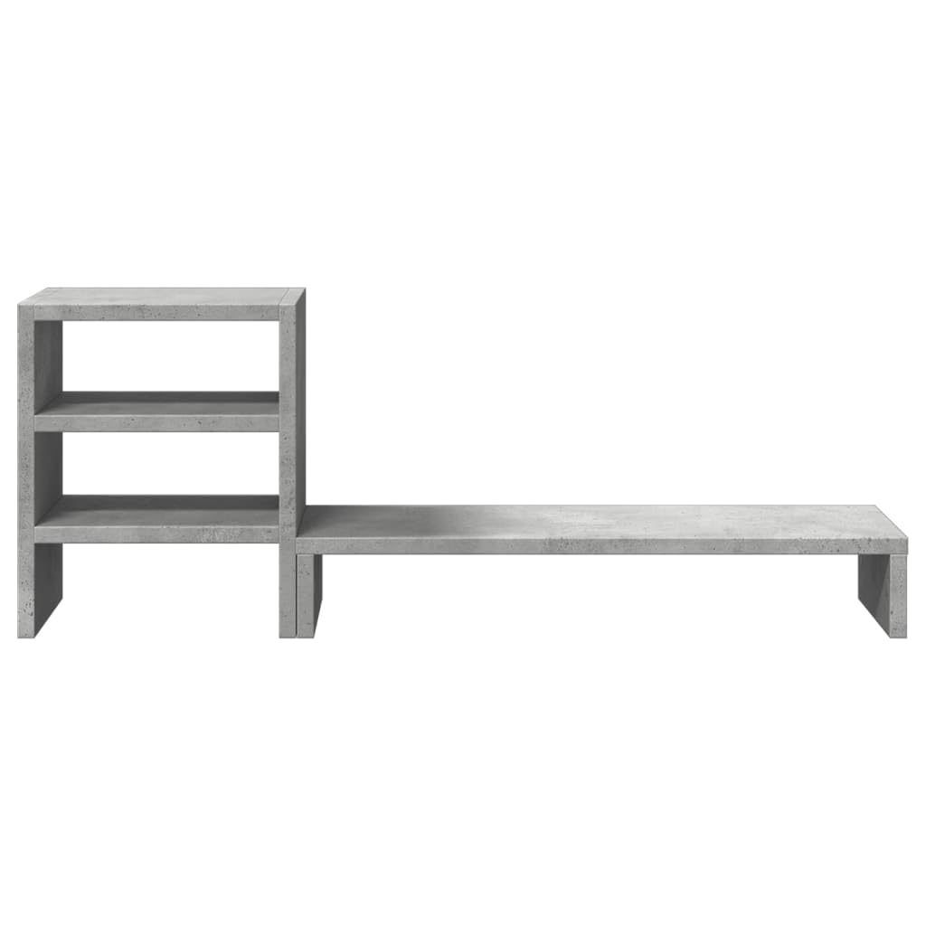 Supporto per monitor con organizer da scrivania, in legno grigio cemento, 80 x 20 x 30 cm, portata 35 kg, supporto ergonomico per PC, per ufficio, casa, gaming, ripiano salvaspazio