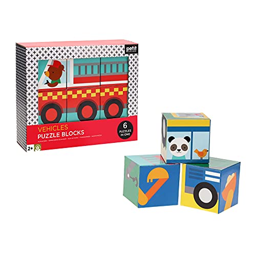 Image of Petit Collage Vehicles Puzzle Blocks