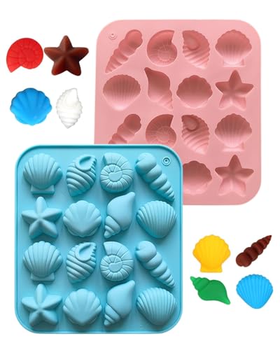 IPNSDON Moldes de Silicona 3D: Concha y Estrella de Mar para Hornear, Fondant, Jabón y Decoración de Tartas - Ideal para Fiestas de Sirenas y Temas Submarinos