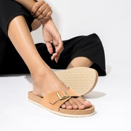 Image of Indifeet Daily Use Stylish Buckle Casual Cork Sandals for Women