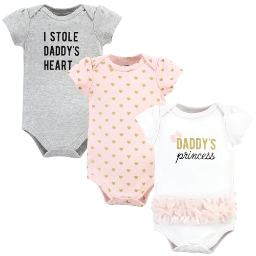 Image of Hudson Baby Unisex Baby Cotton Bodysuits, DaddyS Princess Tutu, 3-6 Months
