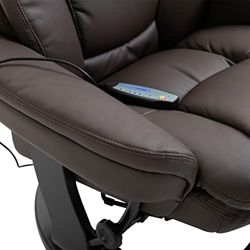Homcom Pu Leather Massage Recliner Chair With Ottoman 10 Point Vibration Swiveling Armchair, Brown #TOP7