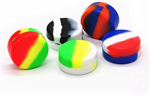 5Pcs Non-Stick Food Grade Silicone Wax Dab Containers 5ml Non Stick Wax Oil Multi Use Storage Jars, Assorted Colors